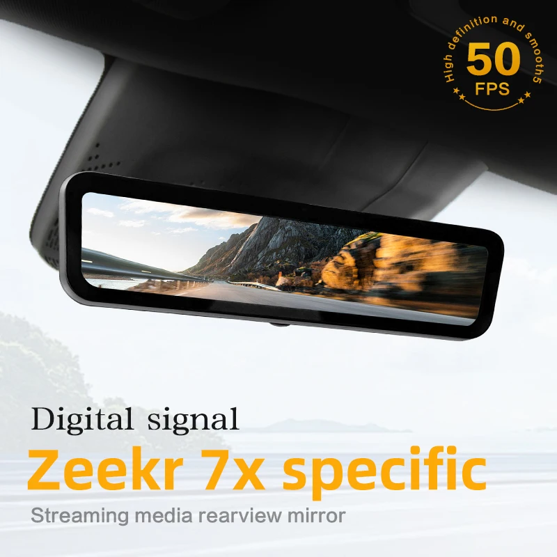 SINJET For ZEEKR 7X High Definition Night Vision Camera Dash Cam 9.2 Inch Touch Screen Car Electronics Digital Rearview Mirror