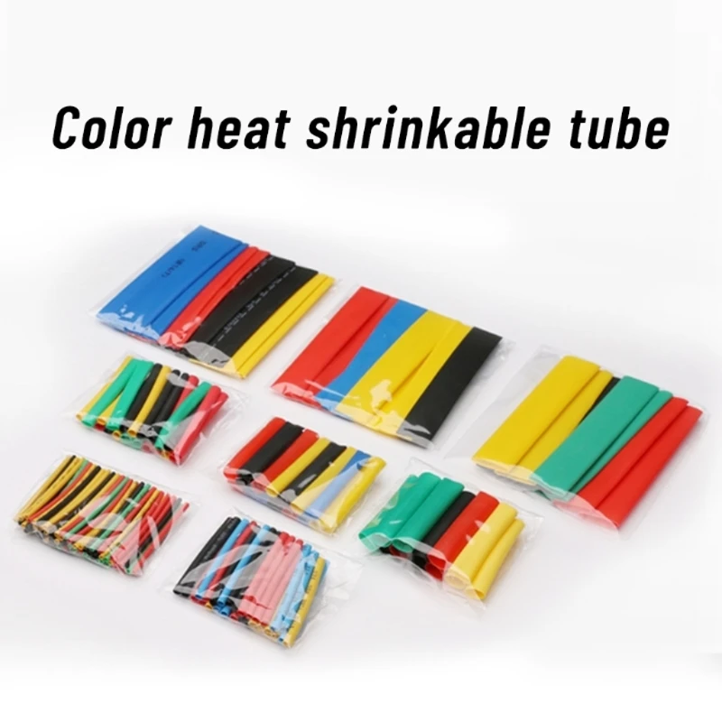 164 Pieces ​Heat Shrink Tube Wire Wrap Cable Sleeve Assortment Ratio 2:1 Electric Insulation Tube Fast Heat Shrinkage D08D