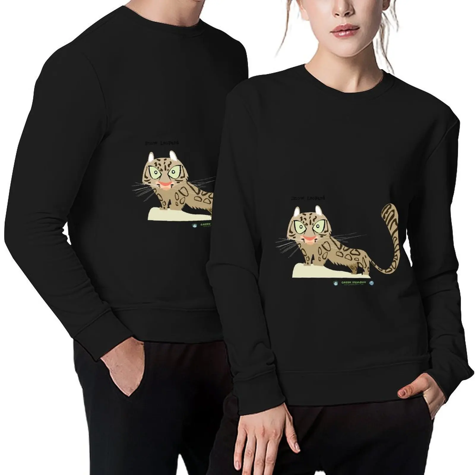 

Snow Leopard Caricature Pullover tracksuits korean style clothes autumn clothes autumn jacket men sweatshirt men