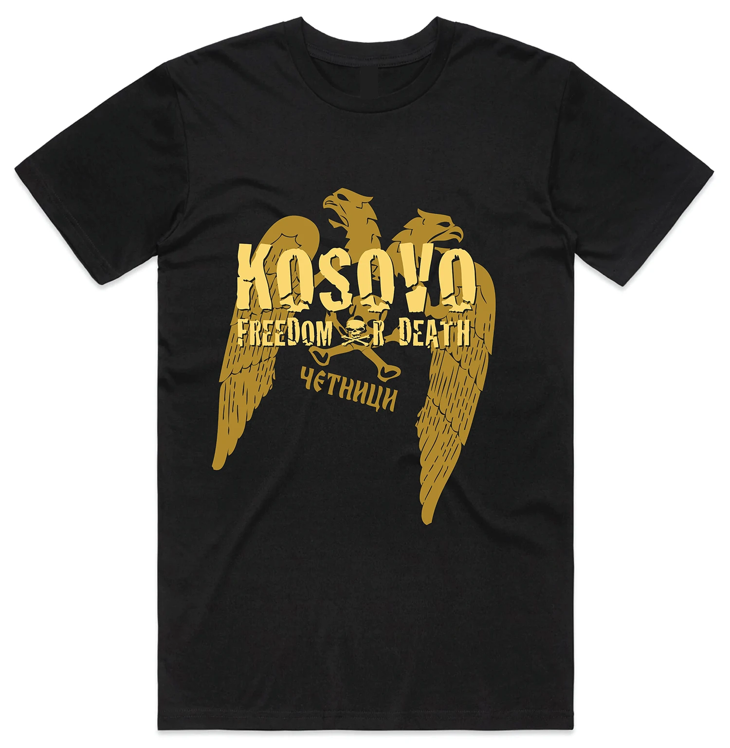 Kosovo Freedom or Death Serbian Chetniks Army T-Shirt 100% Cotton O-Neck Summer Short Sleeve Casual Mens T-shirt Size S-3XL