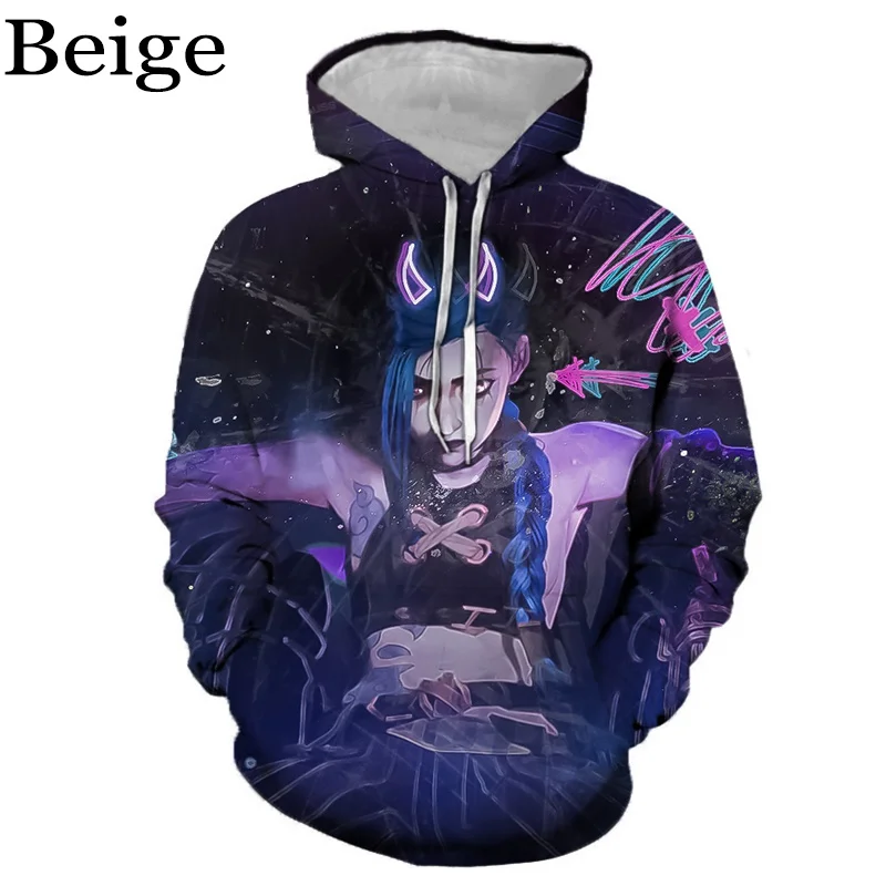 2024 Popular Anime Arcane League Jinx Hoodies 3D Print Men/Women Tracksuit Adult Sweatshirts Kid Pullover Fashion Men's Clothing