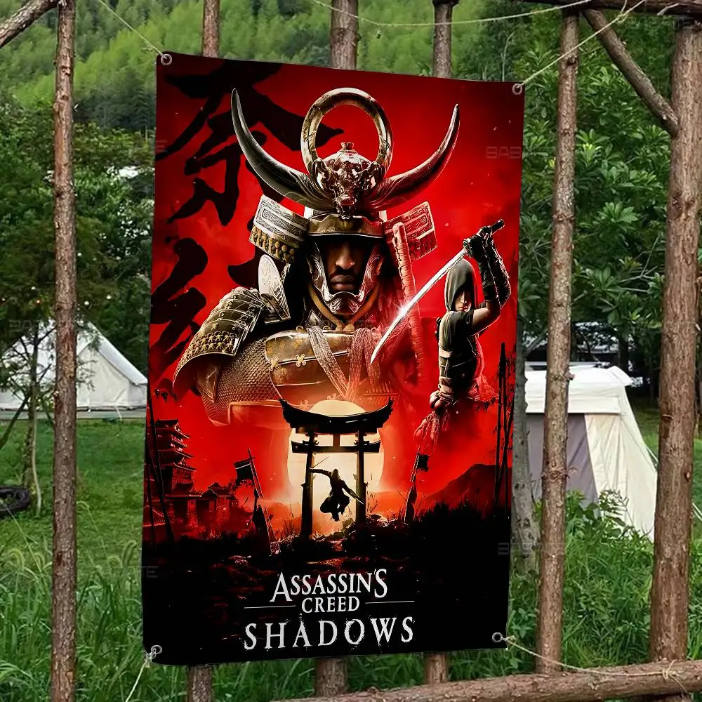 Assassin s Creed Banner Art Printing Japanese Wall Flag Anime Wall Hanging Home Decor