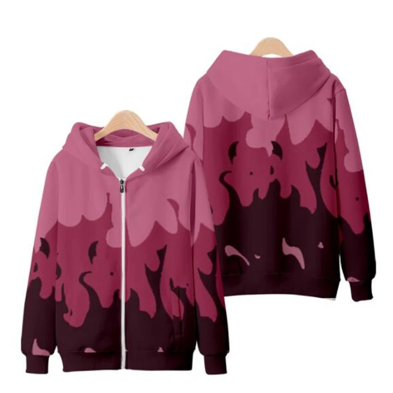 Aphmau Merch Zip Up Hoodie Women Men Harajuku Sweatshirt Flame Purple and Red 3D Print Zipper Hooded Jacket Streetwear Clothes