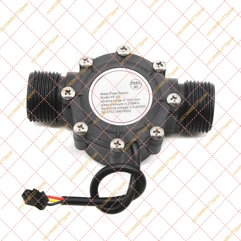 DN25 G1 Water Pipe Flow Meter Sensor Hall Flowmeter Counter Indicator 2-100L/min