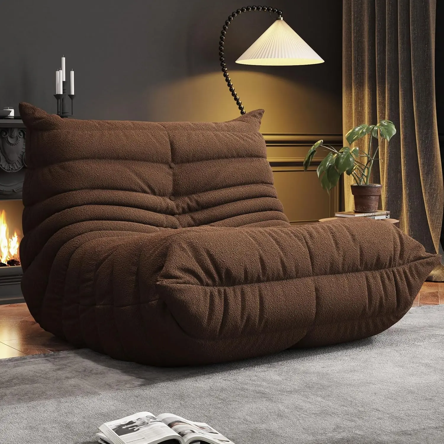 

Bean Bag Chairs for Adults, Memory Foam Couch Single Sofa Chair, Soft Teddy Material Cozy Comfy Reading Nook Chairs
