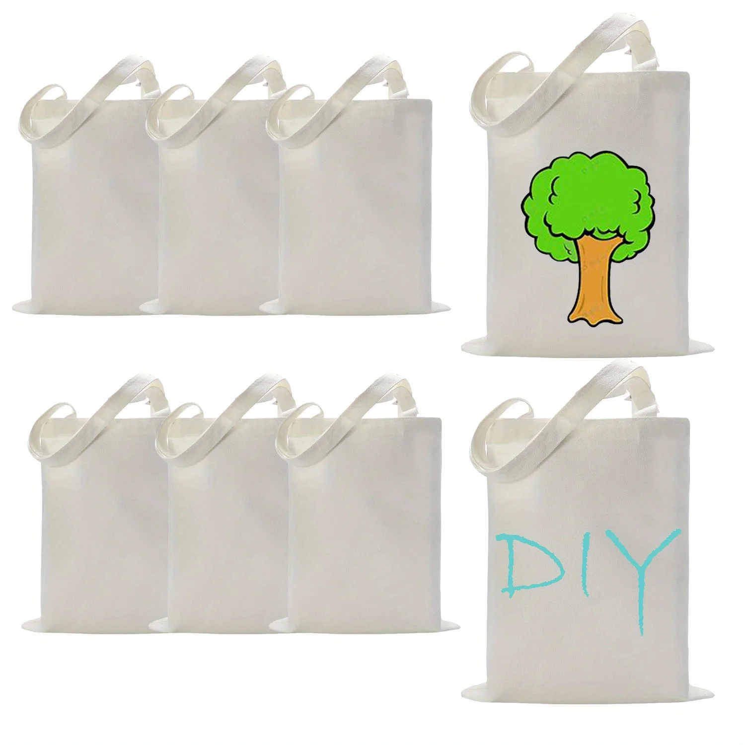 

6pcs Blank Sublimation Tote Bags for Heat Transfer – DIY Craft Bags for Shopping, Gifting, Parties, and Daily Use
