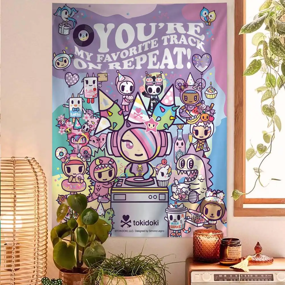 Japan T-Tokidoki Anime Hippie Wall Hanging Tapestries Bohemian Wall Tapestries Mandala INS Home Decor