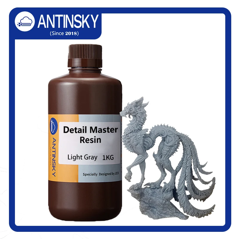 Antinsky Detail master Resin for DLP LCD 3D Printer 405nm 1kg High Precision and Low Shrinkage Use for 3d Printer