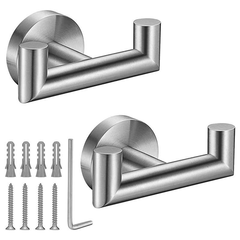 Towel Hooks For Bathrooms,Brushed Nickel Towel Hook For Kitchen Bathroom,SUS304 Stainless Steel Coat Hook,Heavy Duty