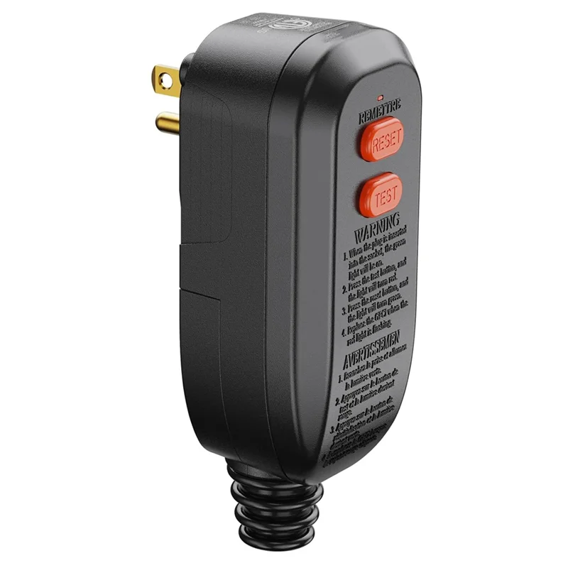 BAAJ-Reinicio automático Conjunto de enchufe de repuesto de 15 amperios 3 puntas, enchufe de seguridad del interruptor de circuito de falla en tierra enchufe estándar de EE. UU.