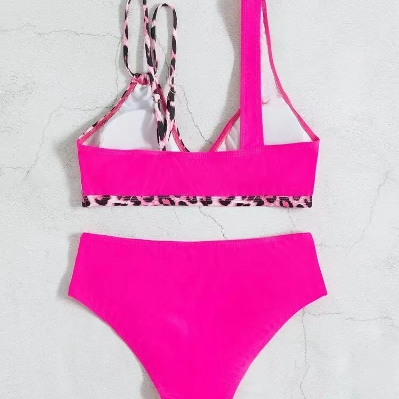 세련된 와일드 하이웨이스트 컬러 블록 비키니 섹시 해변 리조트 수영장 수영복 세트