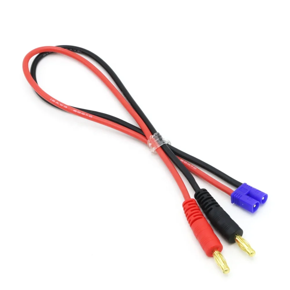 20PCS 16AWG 300mm Banana Connector Plug Adapter Battery Charger Lead Cable EC2 To 4mm For RC Drone Lipo Battery RC Airplane Part