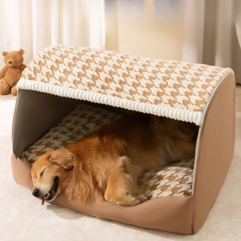 

Pet Dog House Winter Warm Puppy House Mat Insulated Indoor Dogs Kennel Heated Pet Removable Roof Deep Sleep Tent Pets Nest