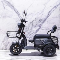 600W Electric Scooter Tricycle Three Seater 48V 20AH Parent Child Electric Tricycle For Family  With Removable Battery