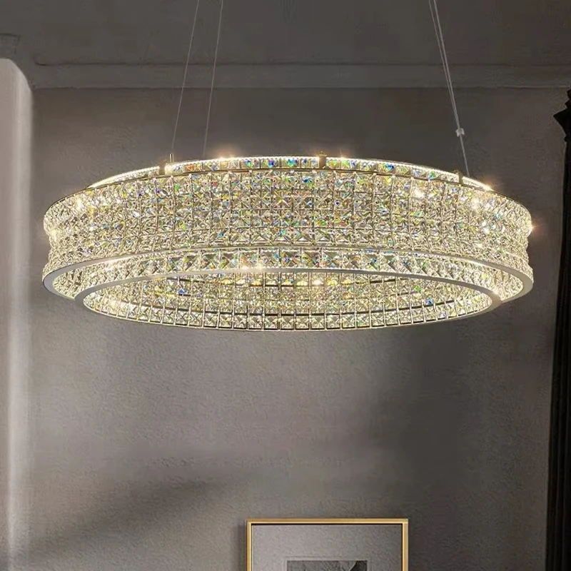 

Luxury Crystal LED Ceiling Chandeliers Home Villa Lighting for Living Dining Room Lustre Decorate Hotel Pendant Lights Fixtures