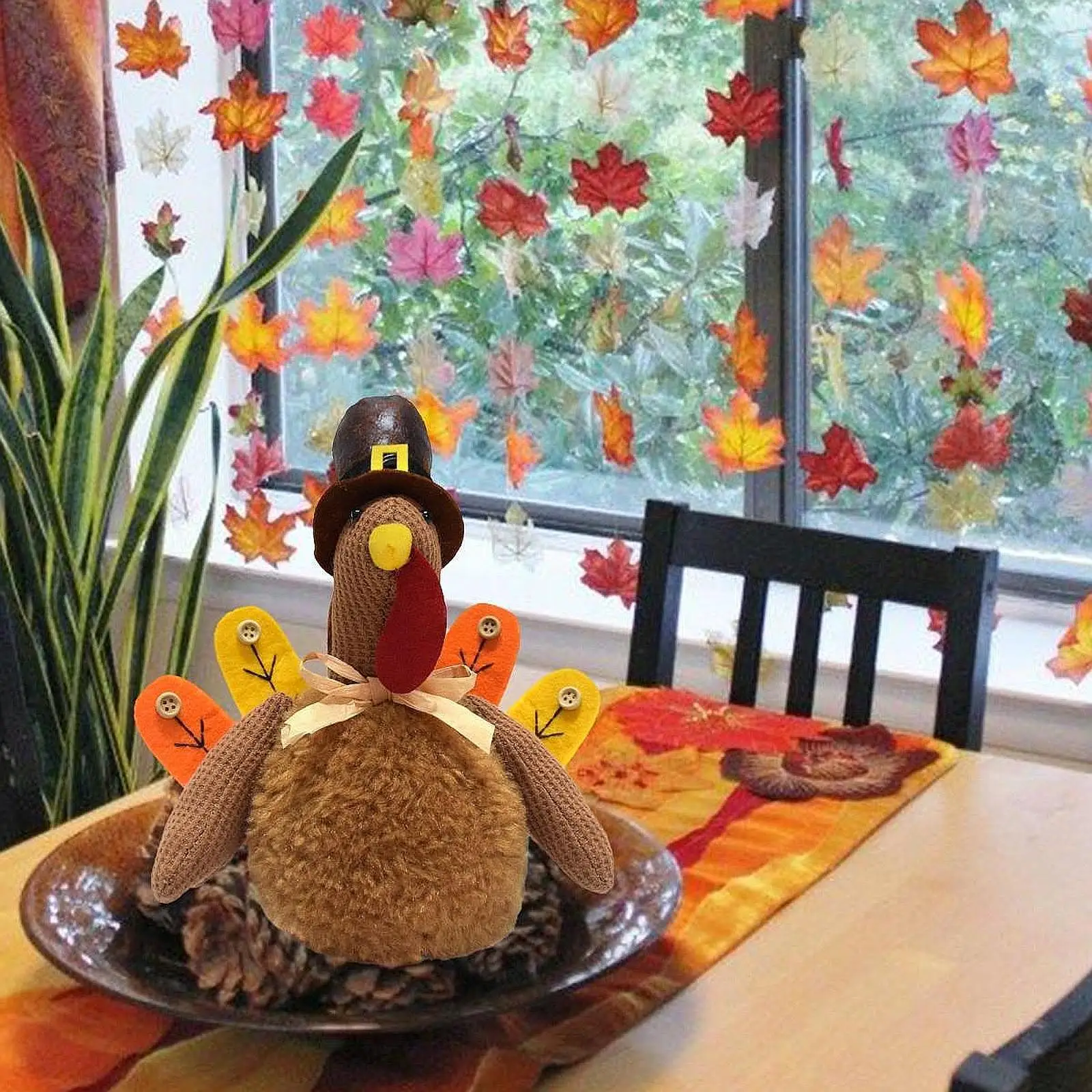 Plush Turkey Decoration Funny Creative Stuffed Turkey Toy Thanksgiving Decor for