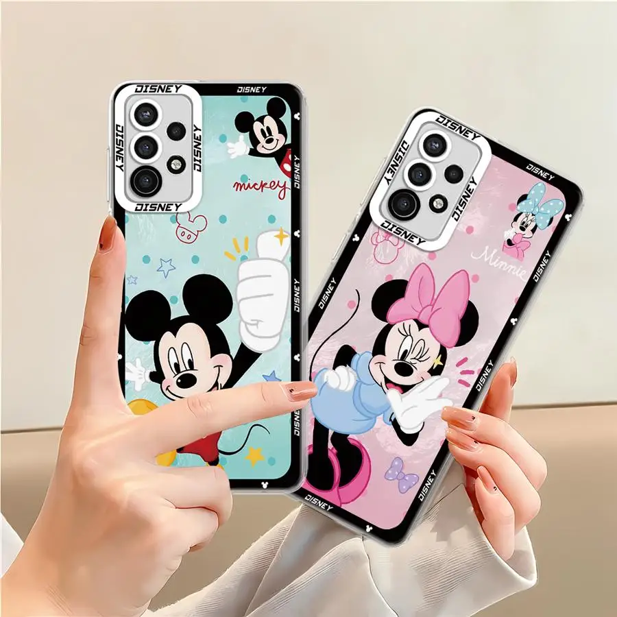 Disney Mickey Mouse Minnie Phone Case for Samsung Galaxy A35 A55A53 A54 A73 A34 A33 A25 A24 A13 A14 A15 Soft Transparent Cover