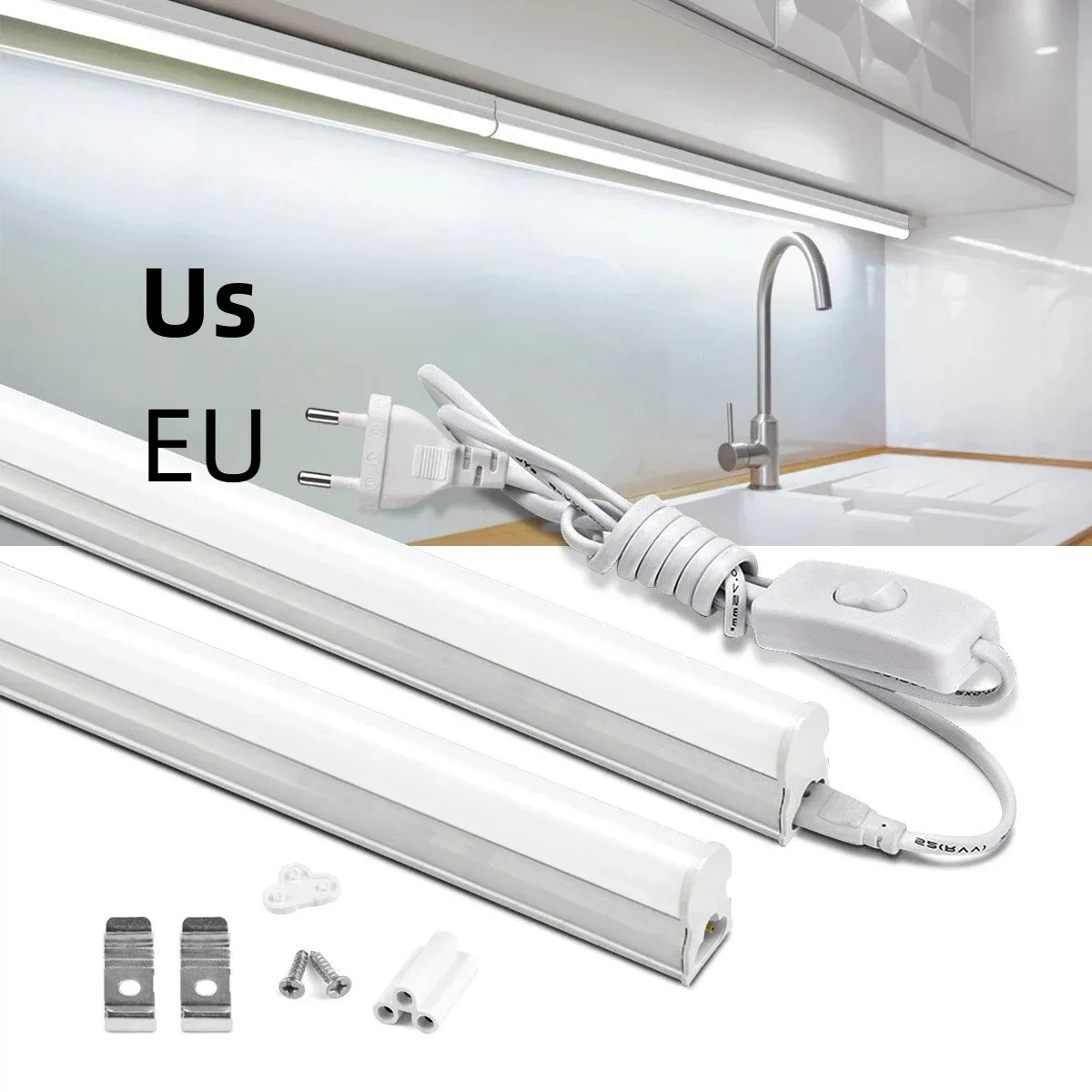 30CM T5 LED Tube Light High Color Rendering Tandem-Type Bar Lamp AC220V 110V SMD 2835 For Kitchen Cabinet Wardrobe Bedroom Table