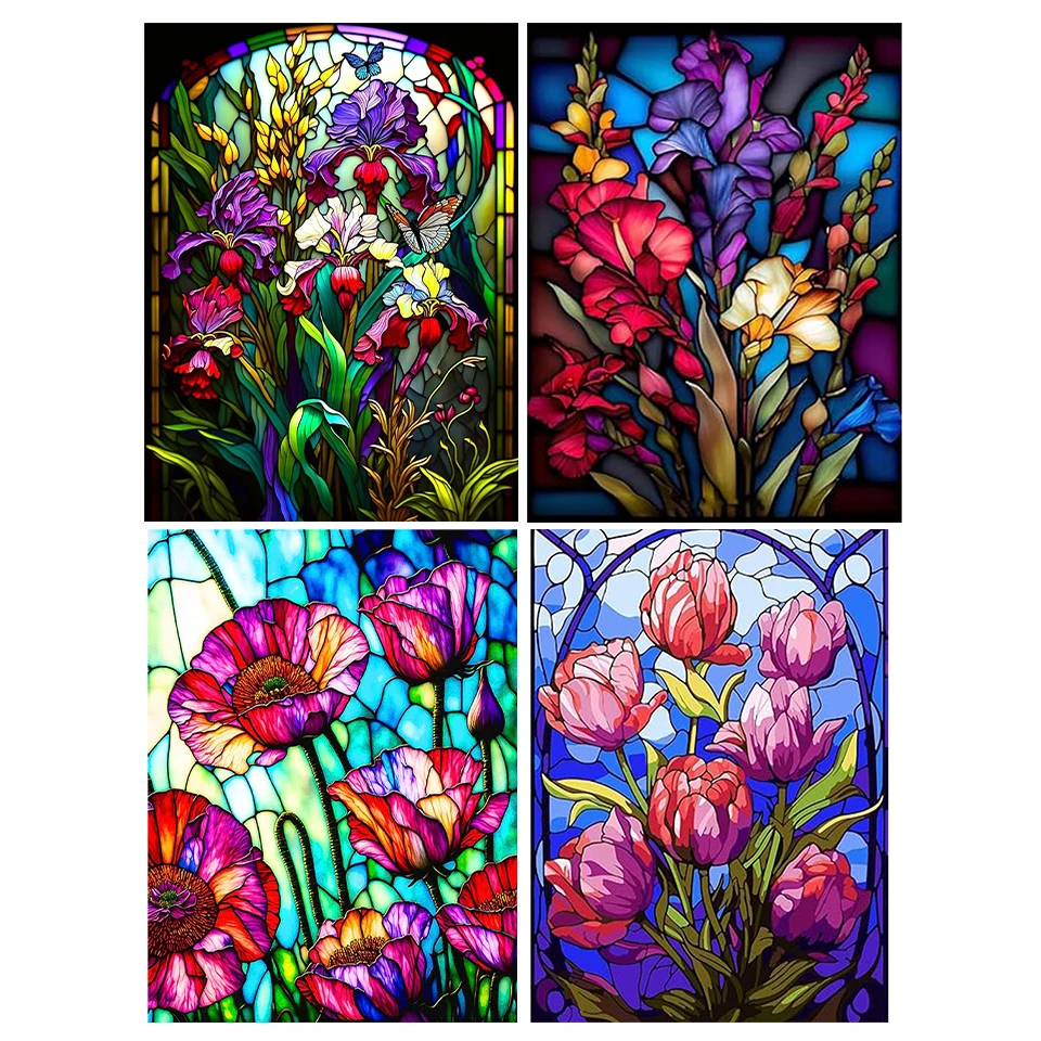 

5D DIY Diamond Painting Tulip Flower Full Round Square Diamond Mosaic Embroidery Cross Embroidery Set Home Decoration Hobbies