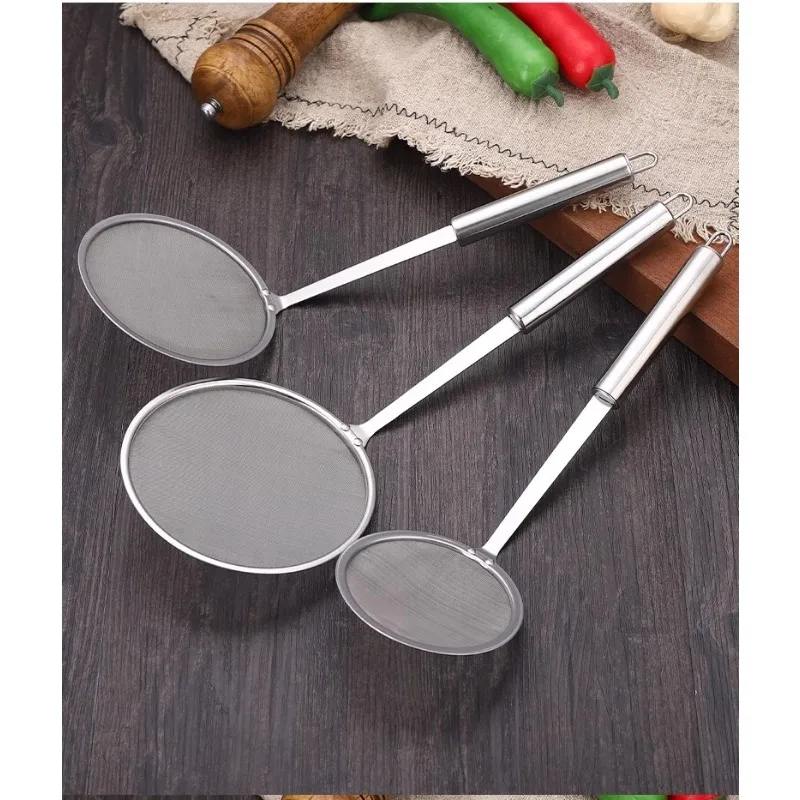 Stainless Steel Fine Mesh Strainer Spoon, Oil Skimmer & Foam Ladle for Kitchen & Hot Pot