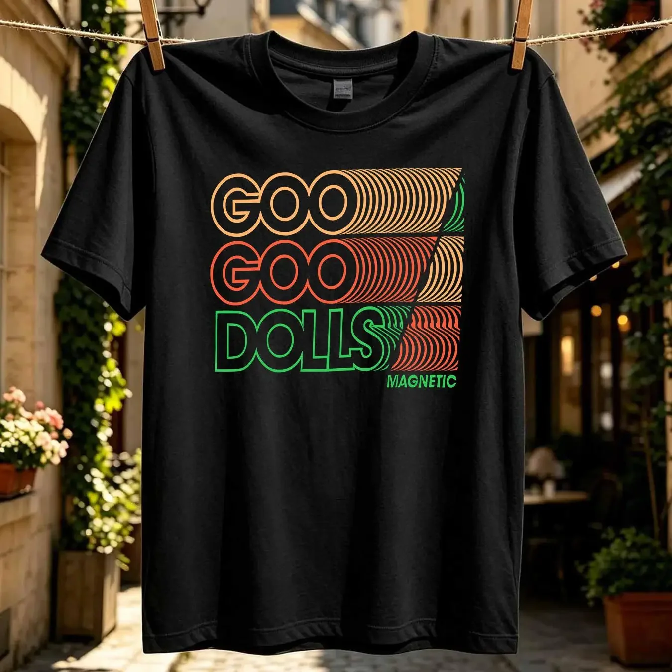 washed T Shirt goo dolls repeater 2014 tour vintage Washed homme fashion designer clothes Soft Top For Everyday Wear Stylish