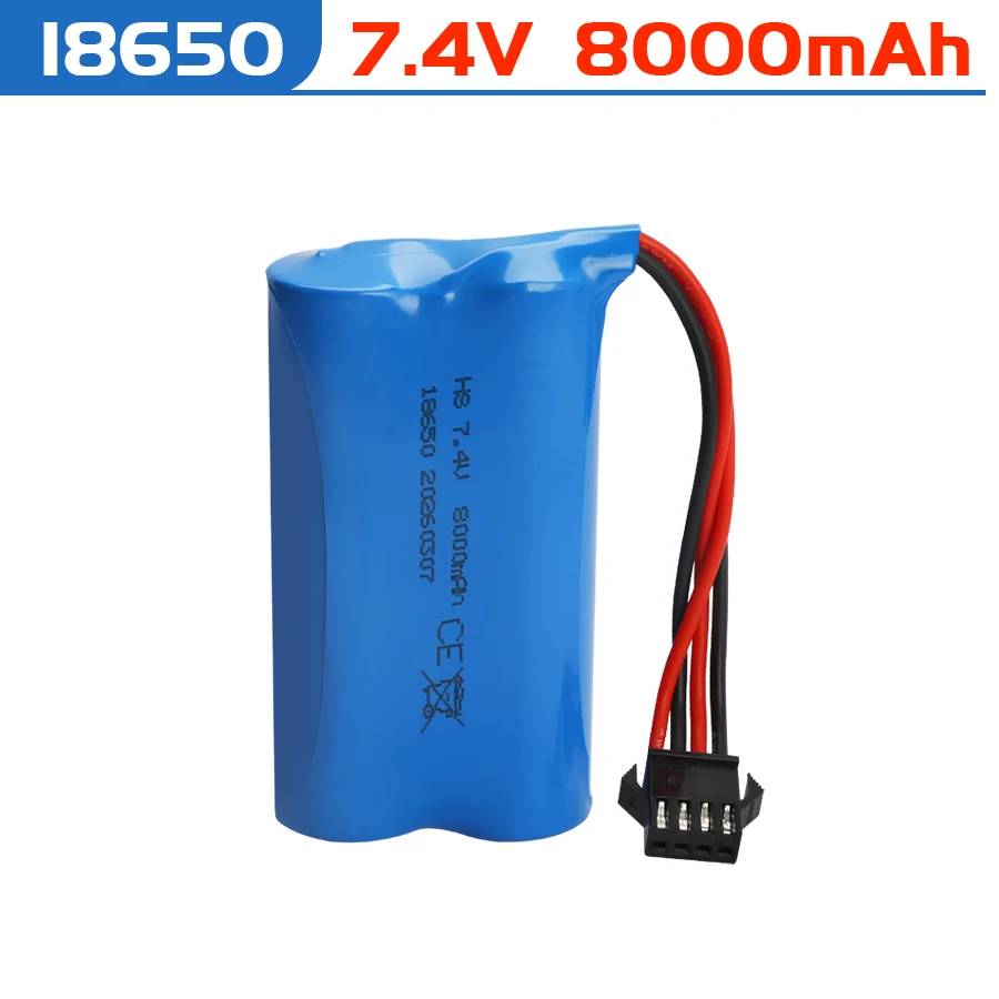 2S  8000mah 18650 LI-ION Battery with SM-4P Plug for car model water bullet guns toys parts RC toys Boat Spare Parts battery