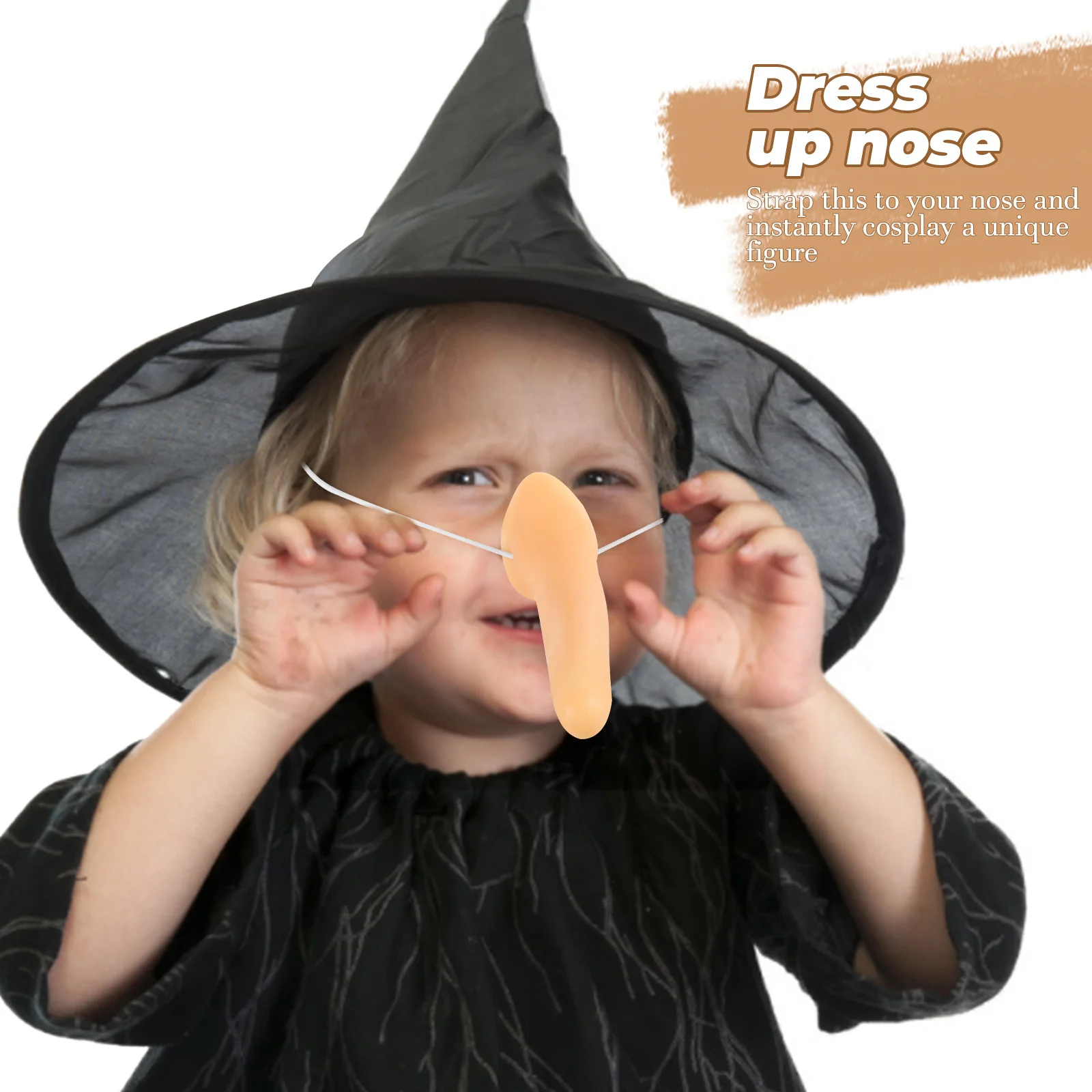 2pcs Long Nose Prop For Party Nose Cosplay Fake Portable Carnival Supply Halloween Dress Up Decorative Reusable