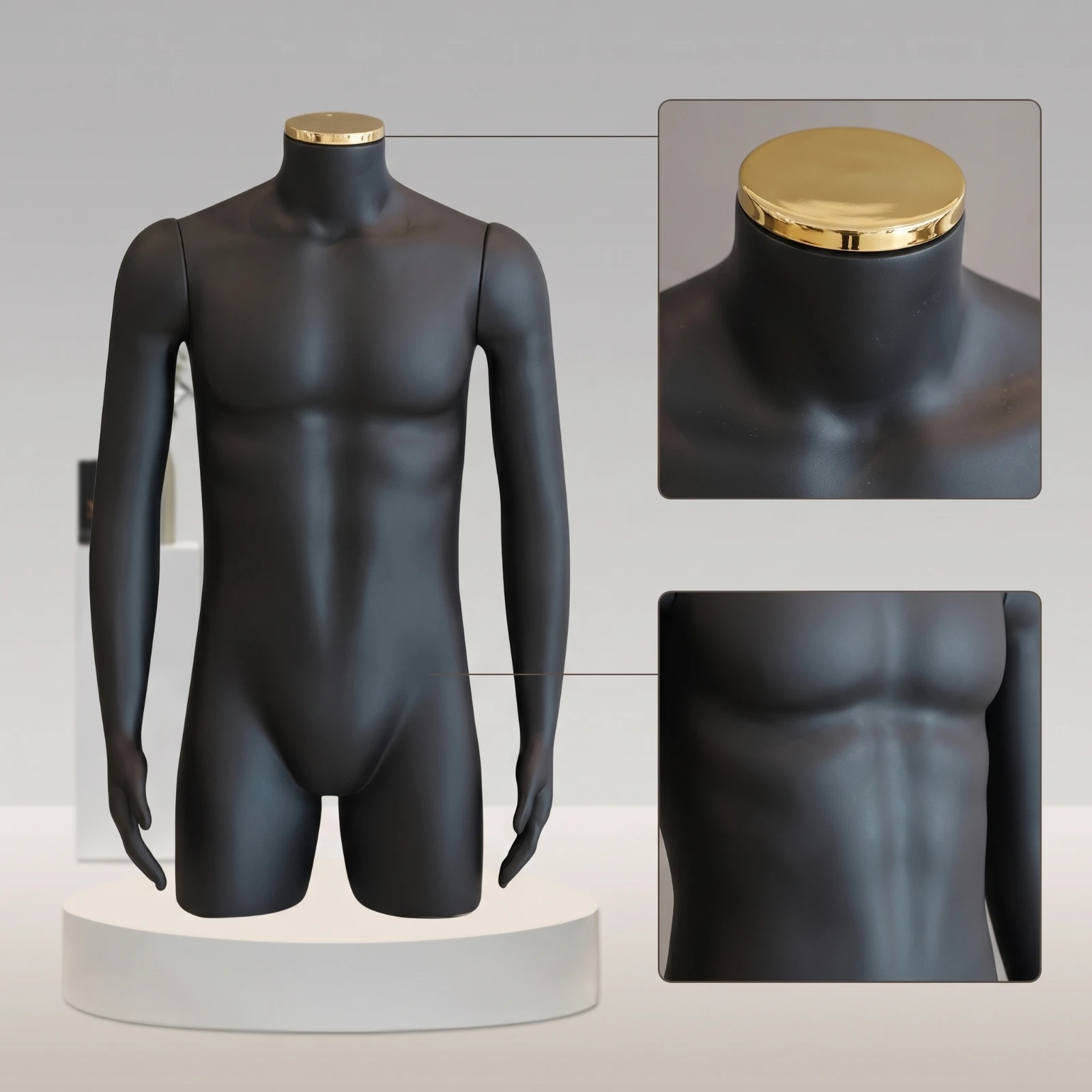 Half-Body Display Mannequin Headless Male Mannequin Torso Long-Lasting Dress Form Portable for Retailers, Clothing Store