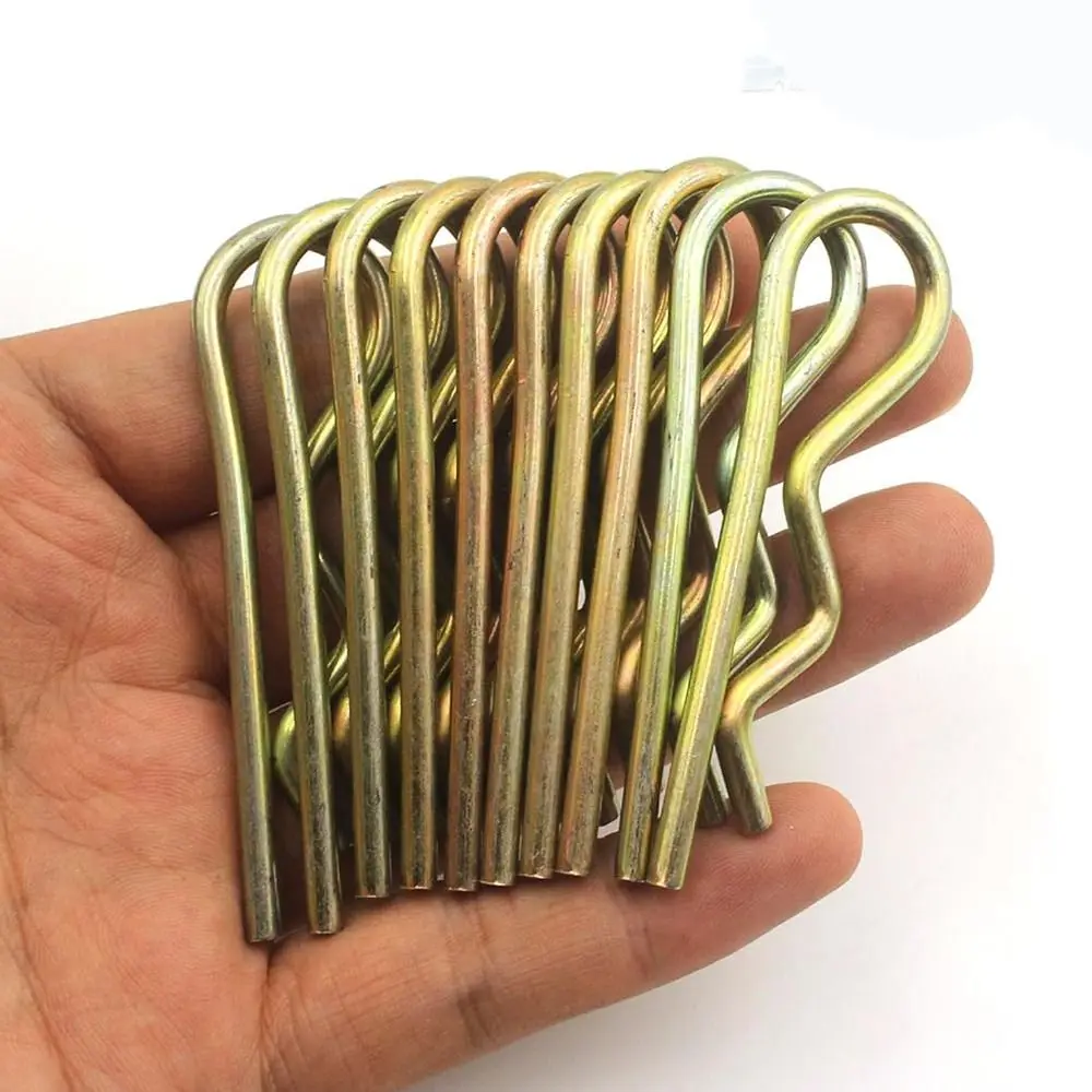1/10Pcs Heavy Duty Colour Zine Cotter Pin M3.5×75mm Spring Steel Wire Hair Pins Assortment Kit Farm, Lawn, Garden