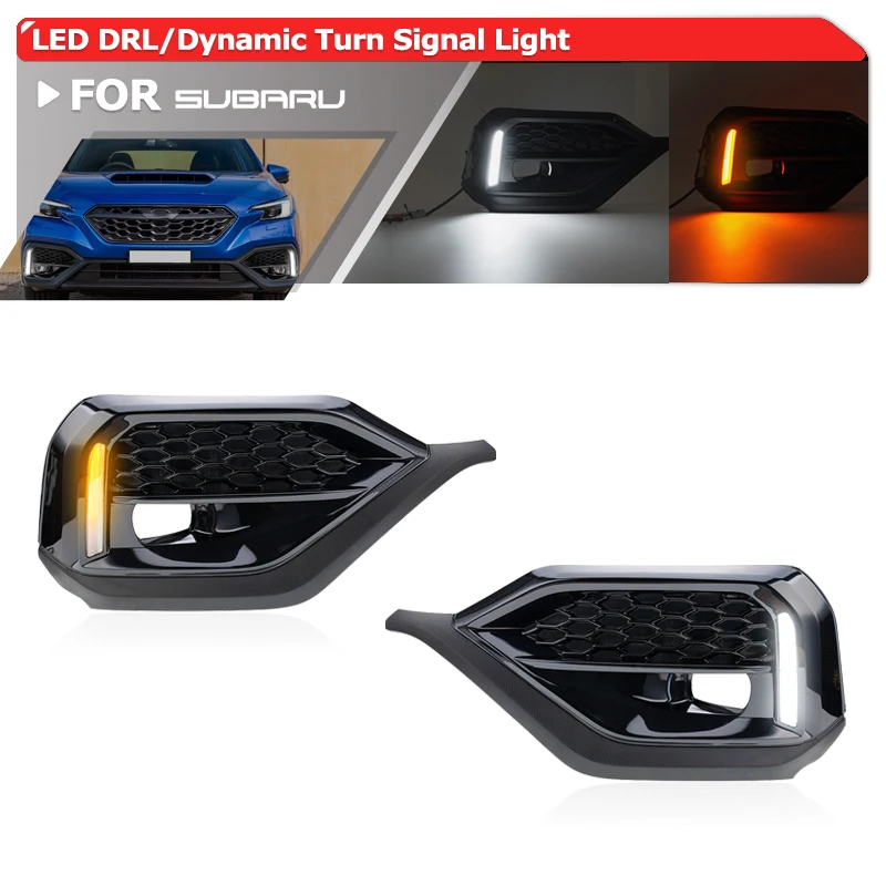 For 2022 2023 2024 Subaru WRX 2022 STI Bumper Switchback LED DRL Running/ Sequential Turn Signal Light Decoration Bezel Lamps