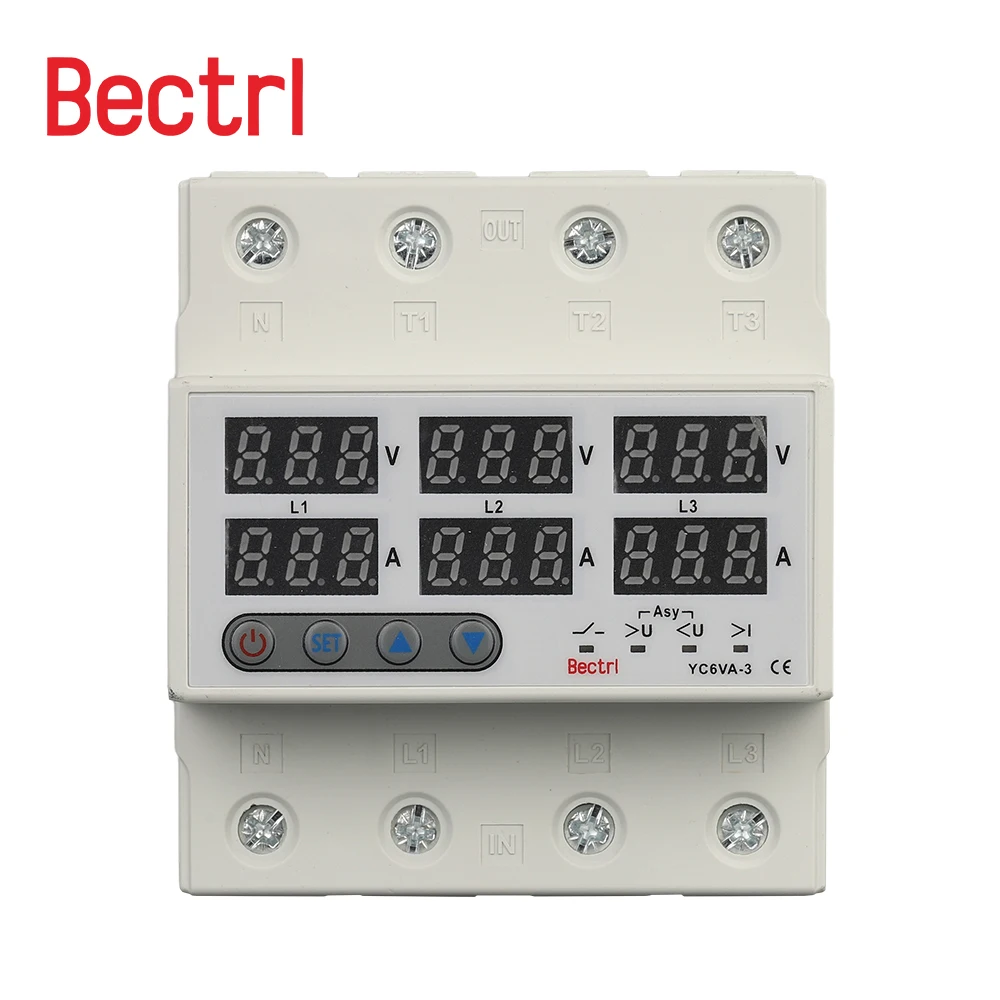 Imagem -06 - sobre e sob Tensão Atual Limite Monitor Fase p Mais n Din Trilho Voltímetro Amperímetro Protetor Relés Protetor Ajustável