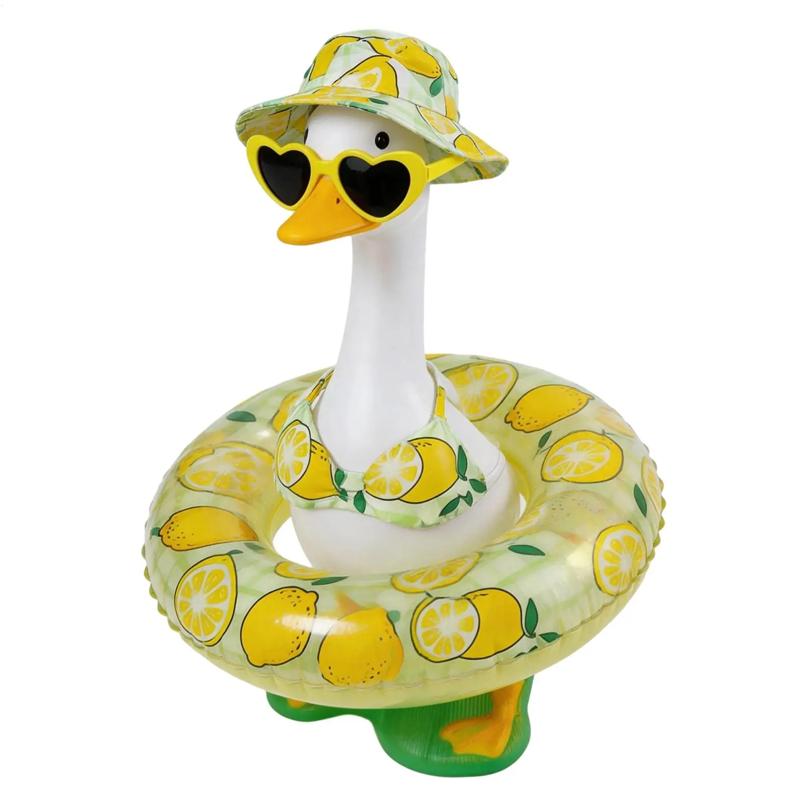 Porch Goose Summer Outfit Tropical Hawaiian Costume Swimsuit Duck Clothes Goose Statue Clothes Costume For Garden Porch Lawn