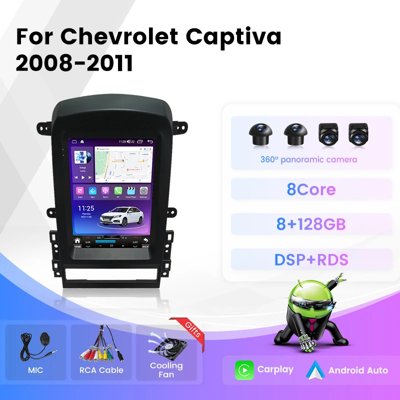 Android 14 Car Radio Multimedia Player GPS Navigation All-in-One For Chevrolet Captiva 2006-2012 Android Auto Wireless Carplay