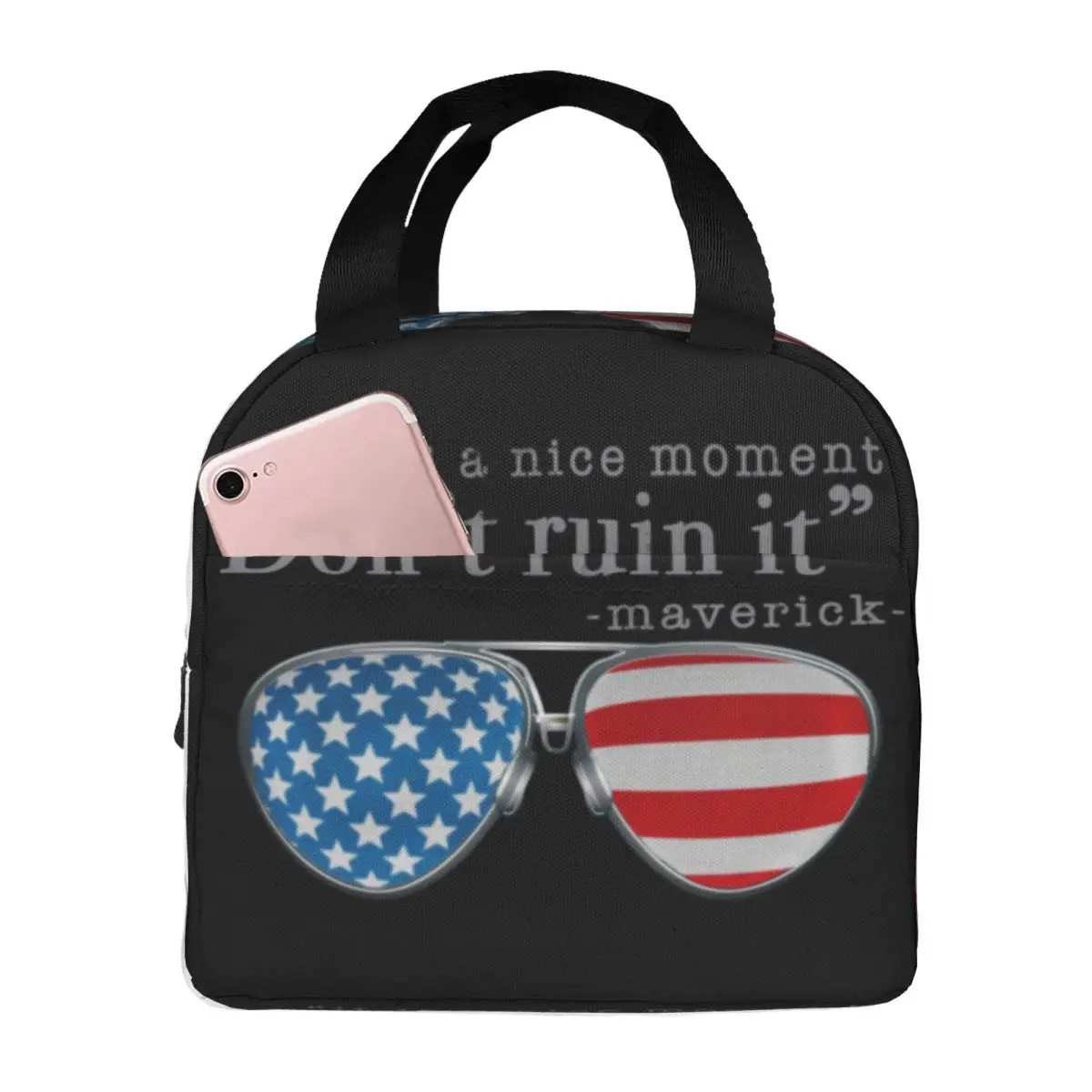 Tom Cruise Tv Movie Top Gun Maverick Insulated Lunch Bag for Work School Leakproof Cooler Thermal Bento Box