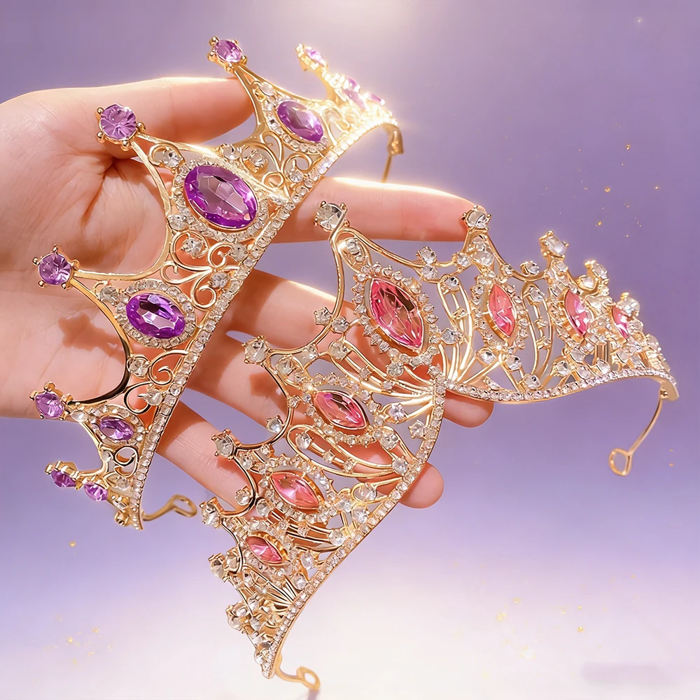 

Princess Crown Alloy Hairband Girls Birthday Gift Women's Wedding Accessories Fashionable Headwear for Girls