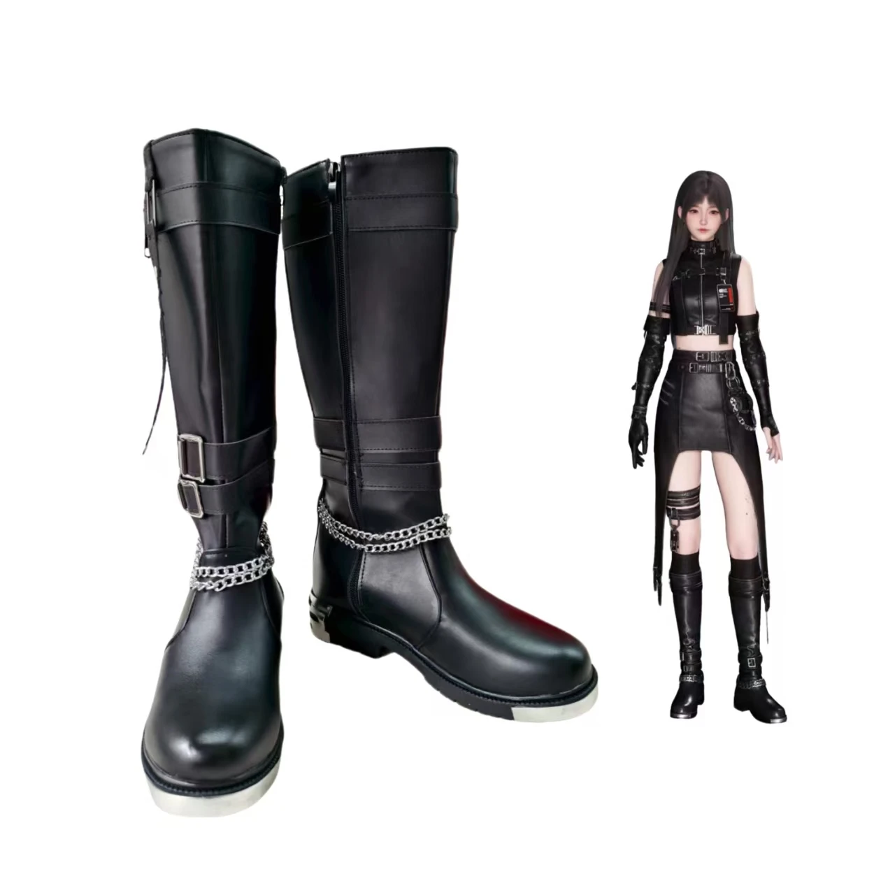 Game Love and Deepspace Heroines Cosplay Shoes Boots Night's Companion Black Shoes Deepspace Hunter Abysswalker Boots