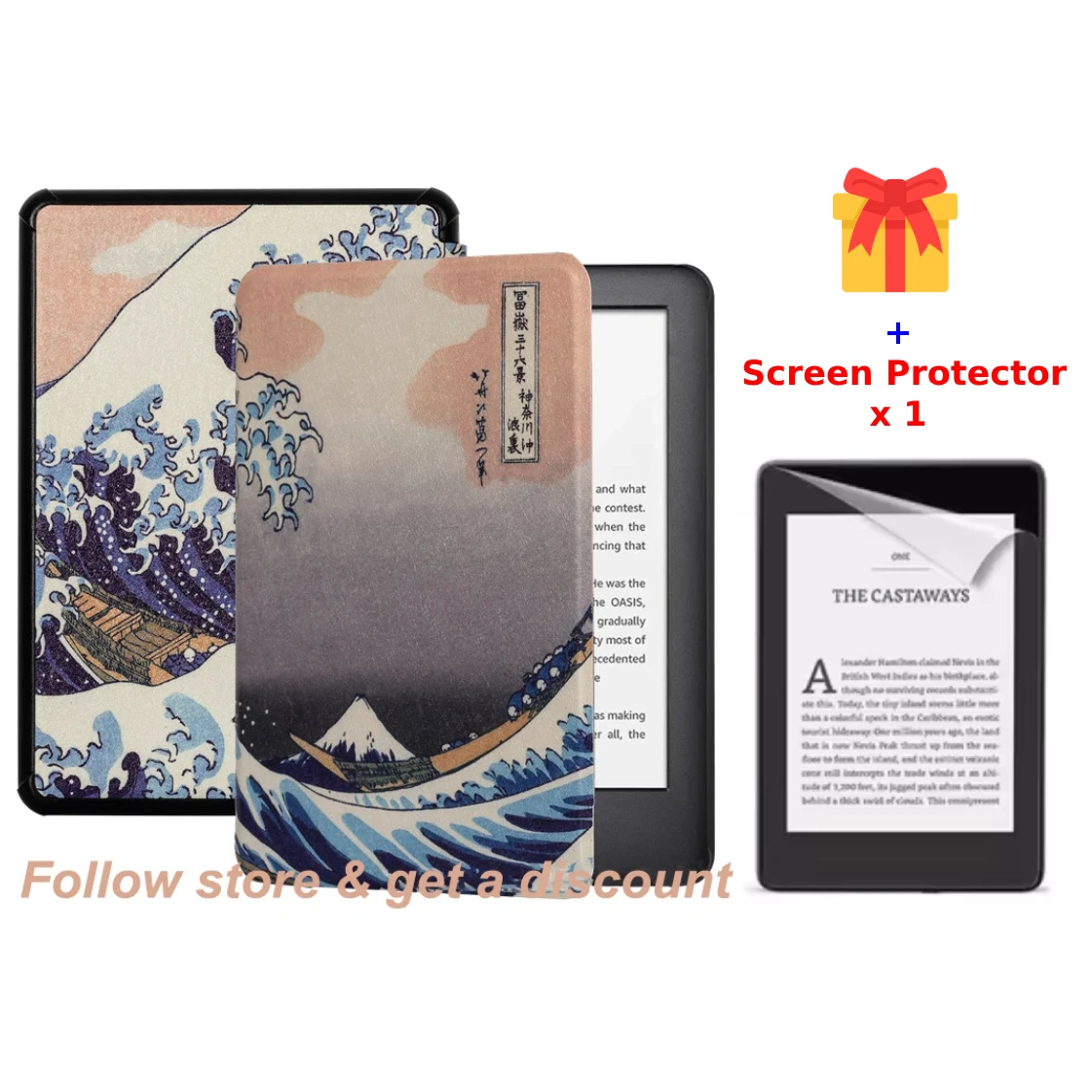 For Kindle Voyage Case 2014 NM460GZ PU Leather Cover Book Case