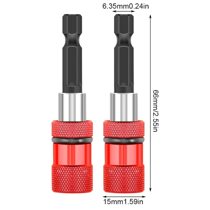 M6CF 4Pcs Bit Holder Magnetic 1/4" Shank Drill Bit Extension for Screwdriver Bits Socket Driver Adapter