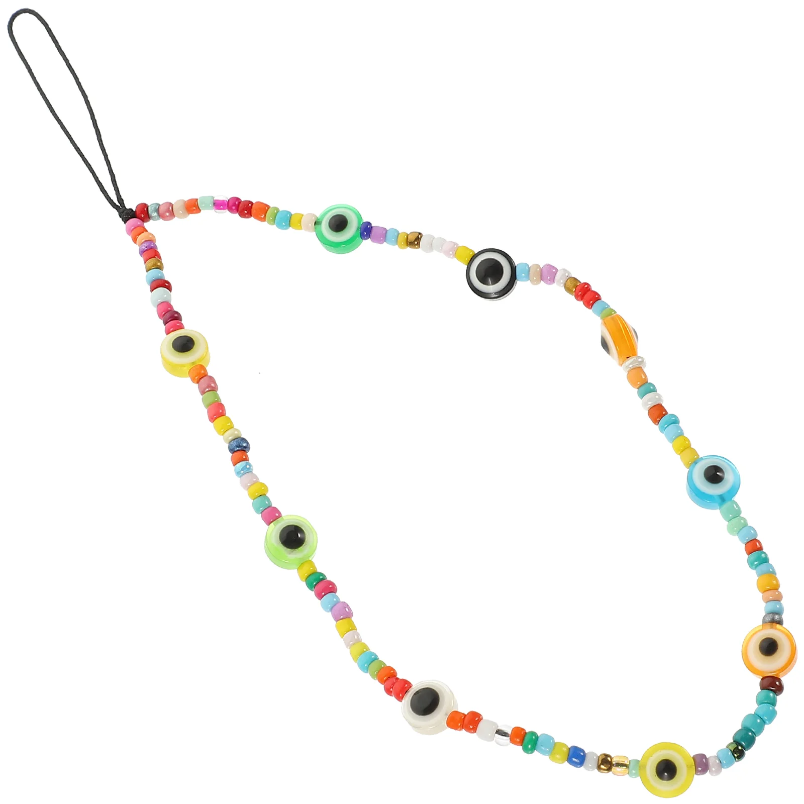 Mobile Phone Chain Beaded Evil Eye Cellphone Lanyard Strap Cute Charm Keychain Wallet Accessories