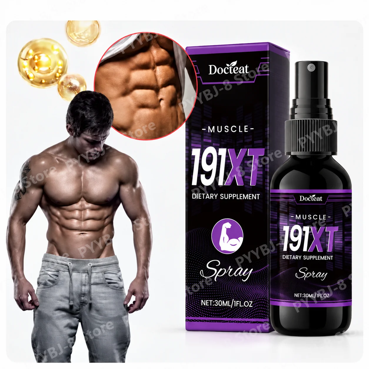 Muscle Oral Spray,Boost Athletic Performance,Support Muscle Activity,Enhance Workout Energy,Tribulus Terrestris,L-Arginine,30ml