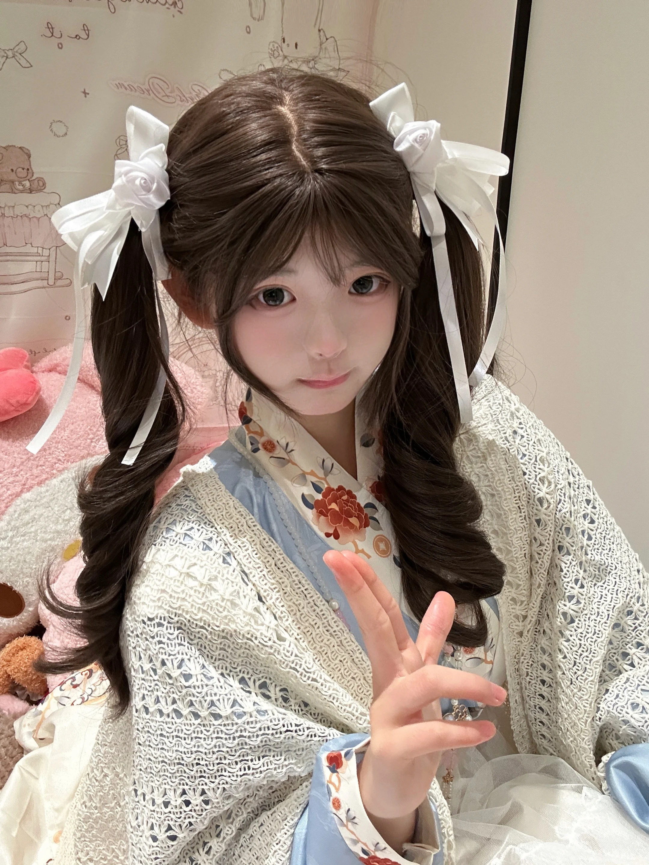 

Sweet White Knot Flower Hair Clip Double Tail Ponytail Holder Lolita Hair Accories Hairpins Fre Outlined