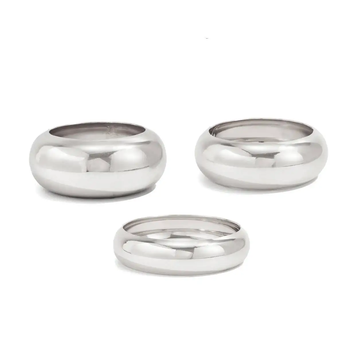 KunJoe 3 قطعة/المجموعة لامعة مستديرة مكتنزة الإسورة سوار للنساء مبالغ فيها الذهب اللون تكويم كبير واسعة سوار مجوهرات الحفلات #5