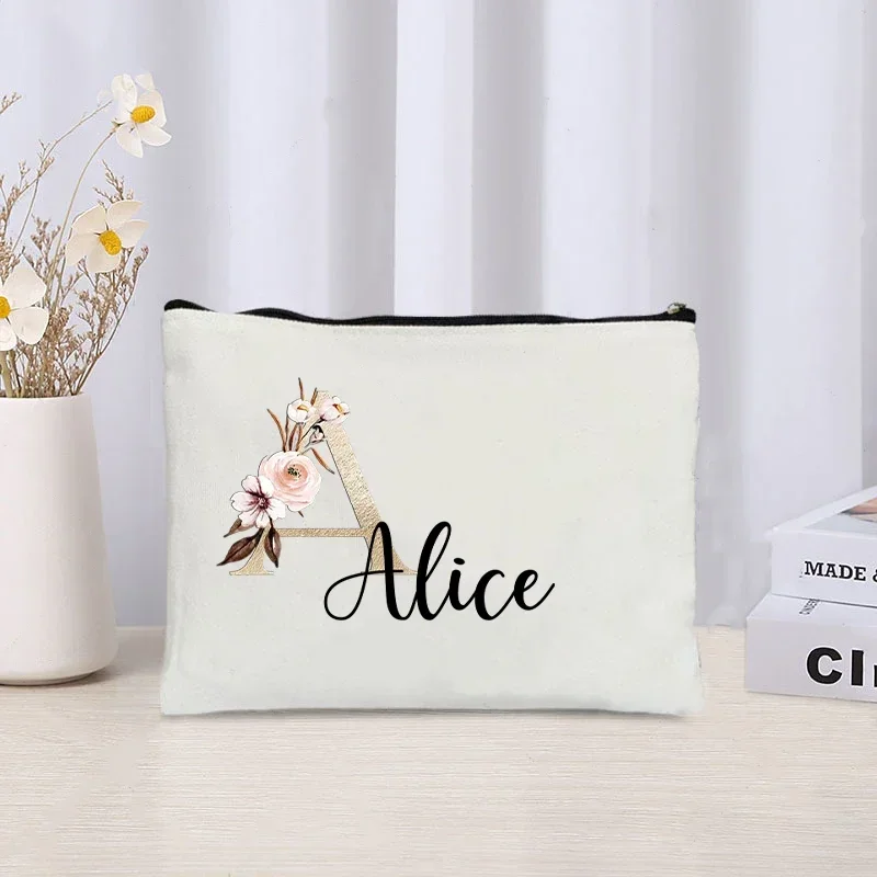 

Personalized Customized Name Bridesmaid Makeup Bag Gift Women's Travel Organizer Single Party Handbag Toilet Wash Side Bag