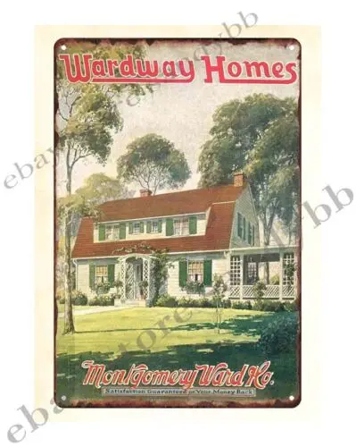 office design ideas 1923 Montgomery Ward Wardway Homes house plan metal tin sign