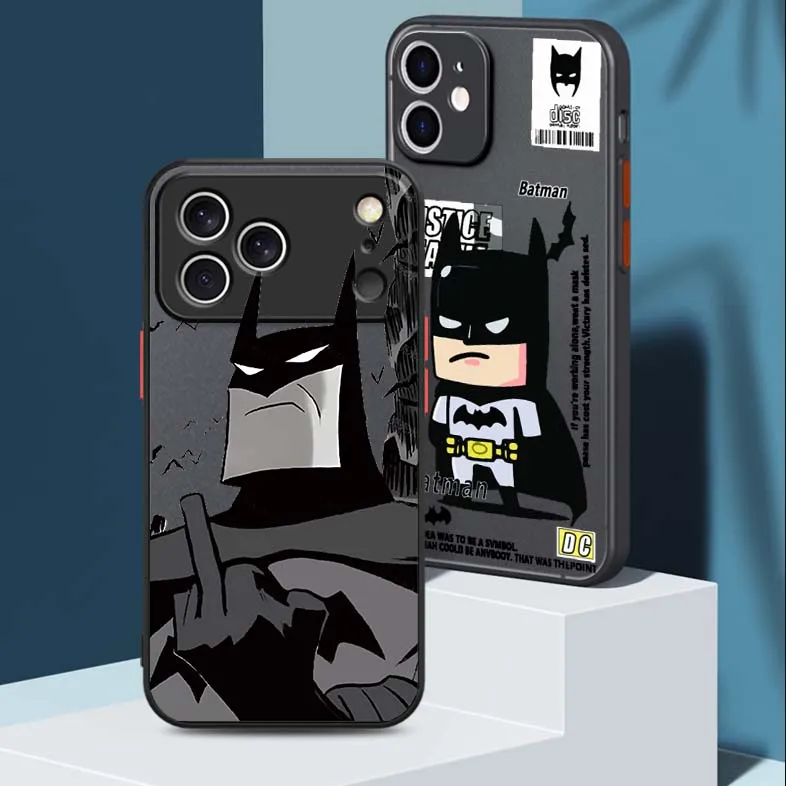 

B-Batmans S-Supermans Comics For Apple iPhone 17 Air 16 15 14 13 12 11 XS X Pro Max Plus Frosted Translucent Phone Case