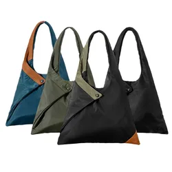 Women's Shoulder Bag Ladies Nylon Large Capacity Handbag Adult Contrasting Splicing Triangle Tote Bag