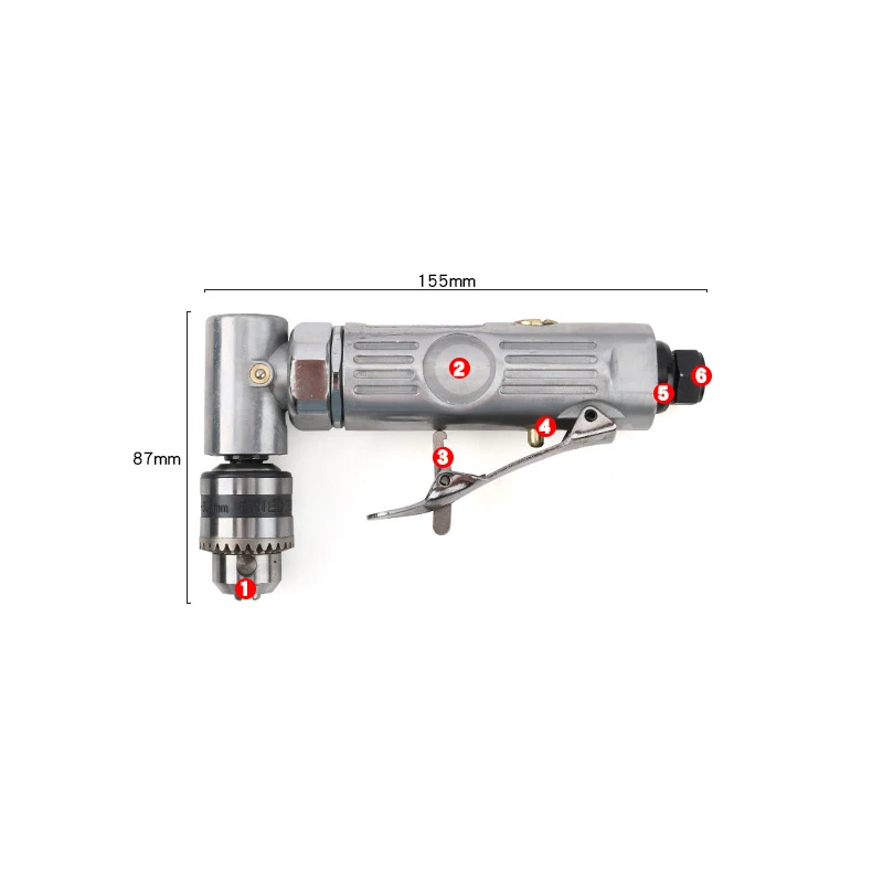 Air drill 90 degree elbow air drill high speed right angle punching drill chuck 0.6-6.5MM 15000RPM