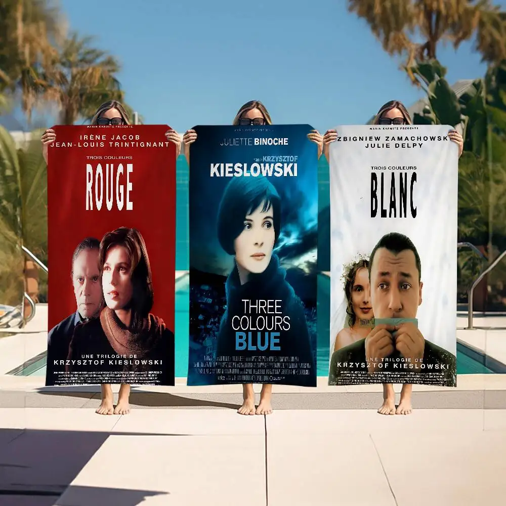 series of films T-Trois couleurs Rouge Blanc Bleu Microfiber Beach Towel Absorbent Quick dry Soft Yoga Swimming Resort Towel