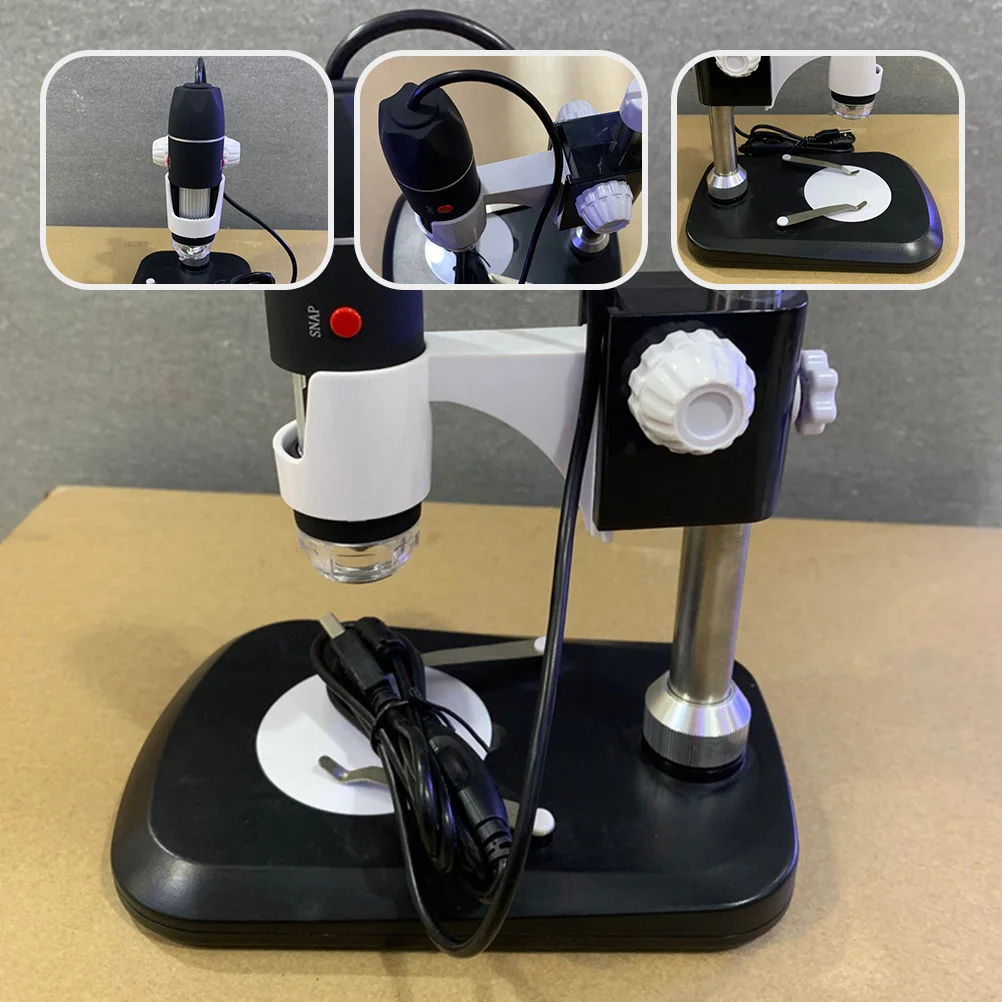 

1pc 1600X Portable Digital Microscope Led Magnifying Tool For Jewelry Currency Inspection Detecting Microscope Lightweight