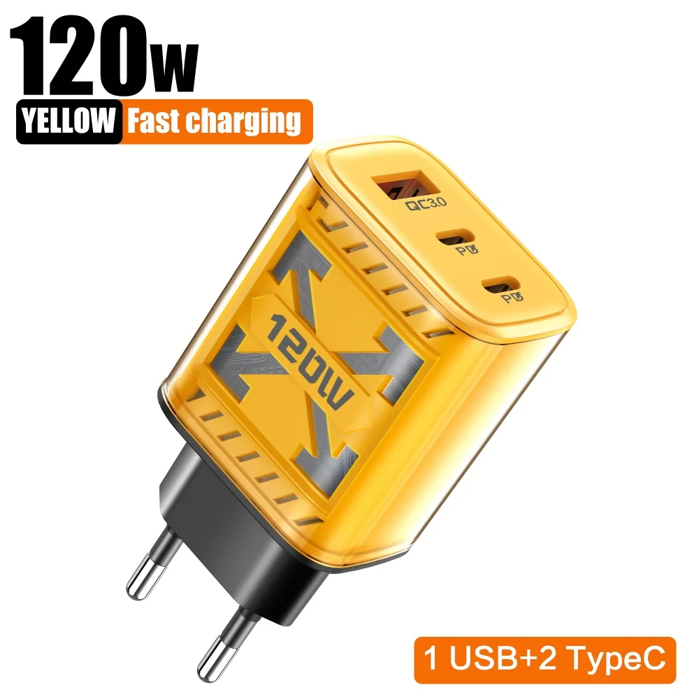 Multi-Port PD 120W Typ-C USB-Ladegerät mit schneller Ladefunktion für iPhone, Samsung, Huawei, Xiaomi, Quick Charge Ladegerät